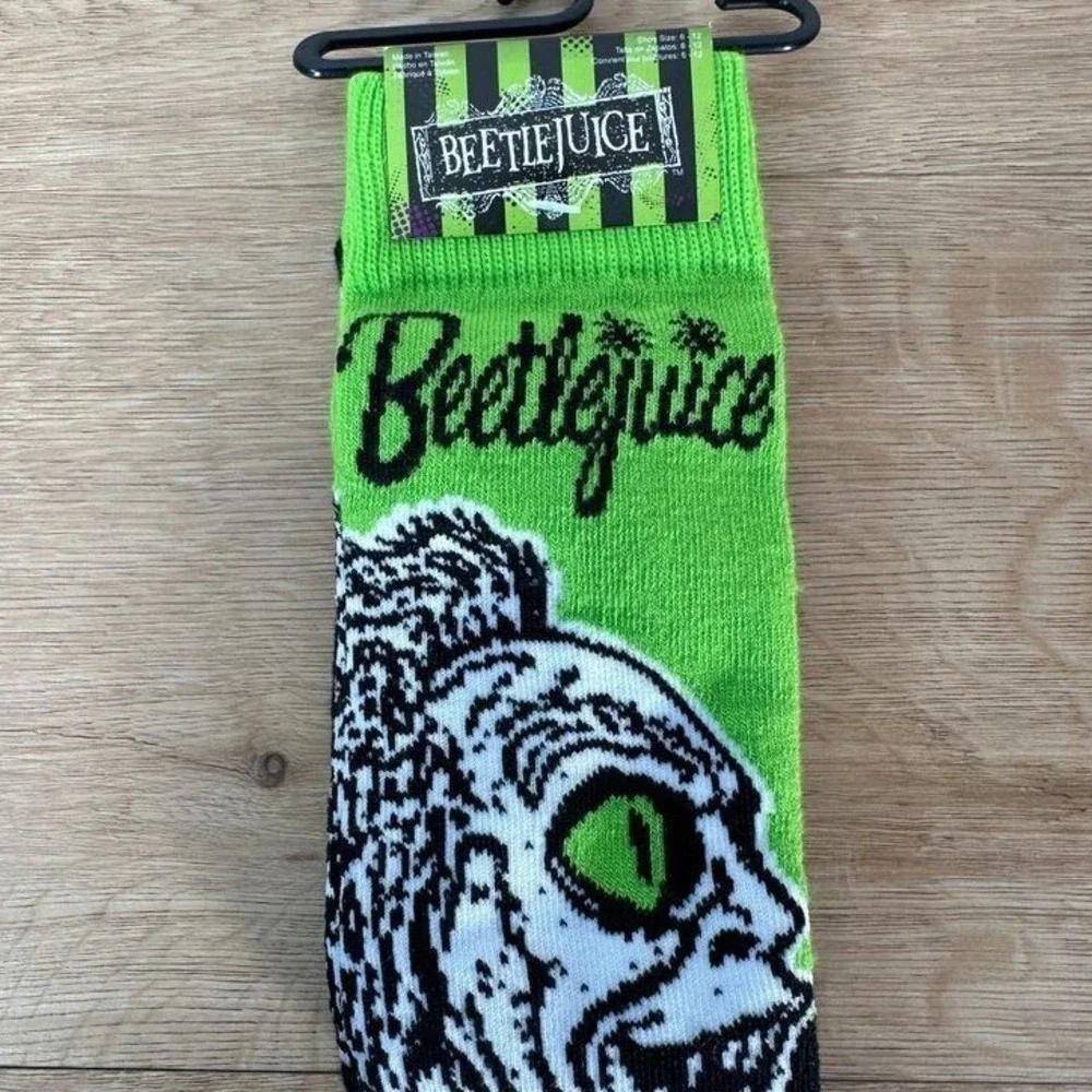 Beetlejuice Movie Green Socks Shoe Size 6-12 Ghost With The‎ Most
